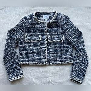 Christian Lacroix Tweed Style Jacket NWT Blue Size Small